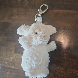 Jellycat Cream Plush Bunny Keychain